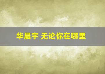 华晨宇 无论你在哪里